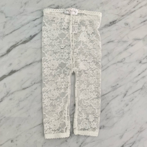 Baby Bella Maya Lace Footless Tights / Leggings White 18 months - Picture 9 of 11